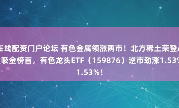 在线配资门户论坛 有色金属领涨两市！北方稀土荣登A股吸金榜首，有色龙头ETF（159876）逆市劲涨1.53%！